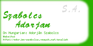 szabolcs adorjan business card